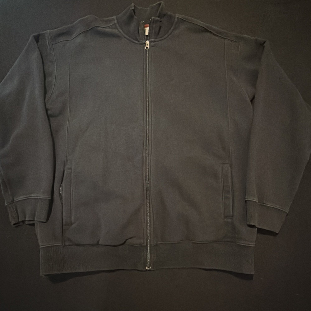 Columbia, Full Zipper Black Cotton Jacket Mens XXL